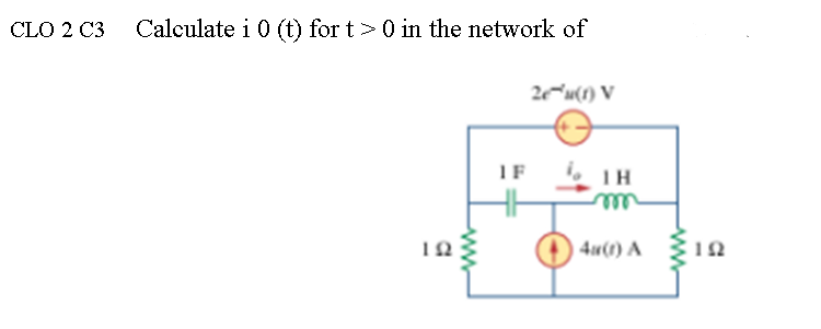 Solved CLO 2 C3 Calculate i 0 (t) for t>in the network of 2 | Chegg.com