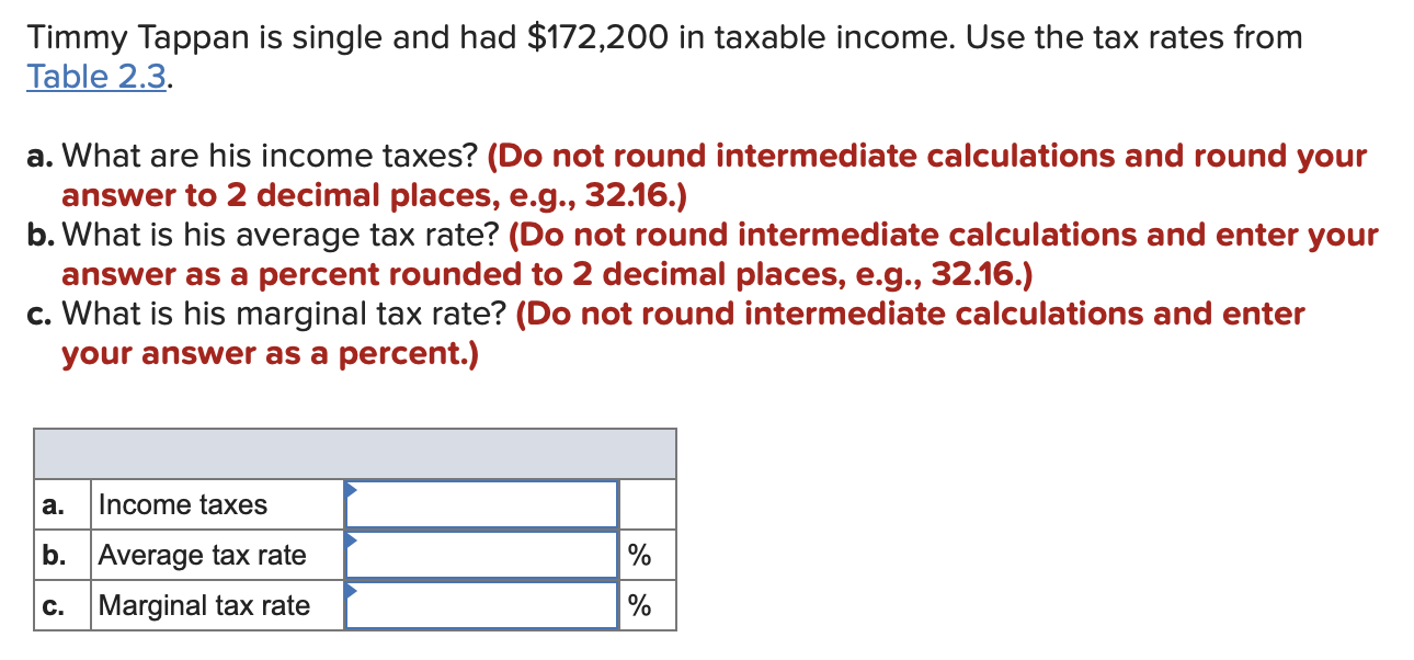 Solved Timmy Tappan is single and had 172,200 in taxable