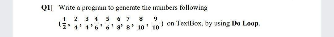 Solved Q1] Write a program to generate the numbers following | Chegg.com