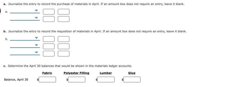 Solved Entries For Materials Kingsford Furnishings Company 