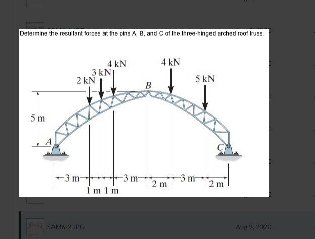 Solved Determine the resultant forces at the pins A, B, and | Chegg.com