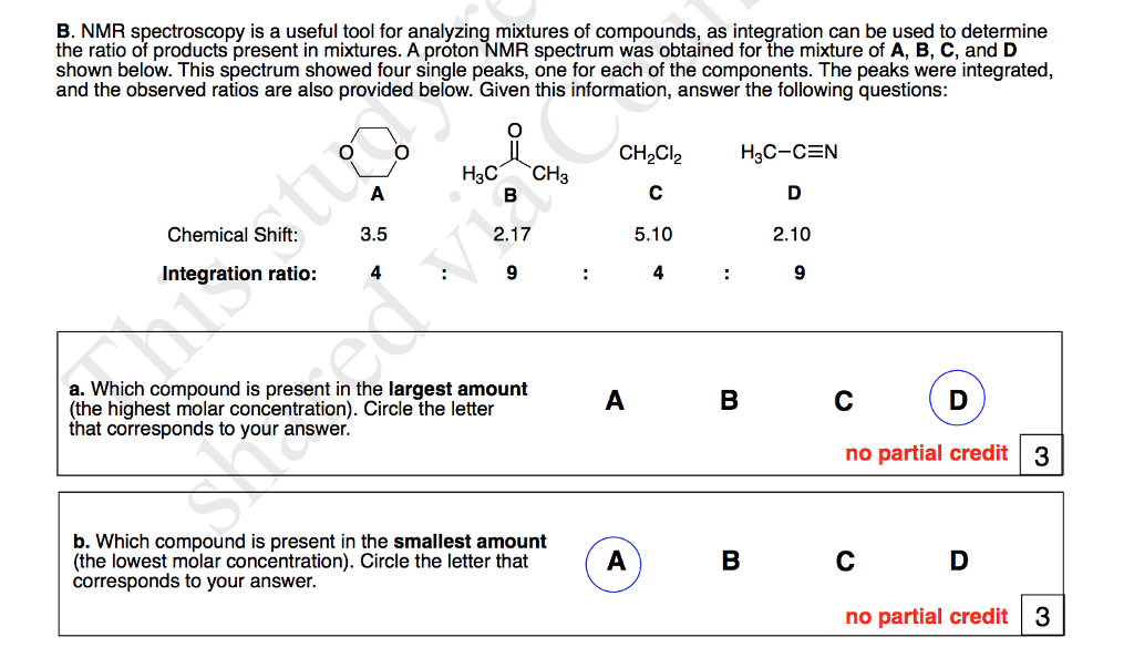 Solved B. NMR Spectroscopy Is A Useful Tool For Analyzing | Chegg.com