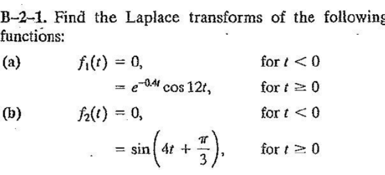 Solved B-2-1. Find The Laplace Transforms Of The Following | Chegg.com