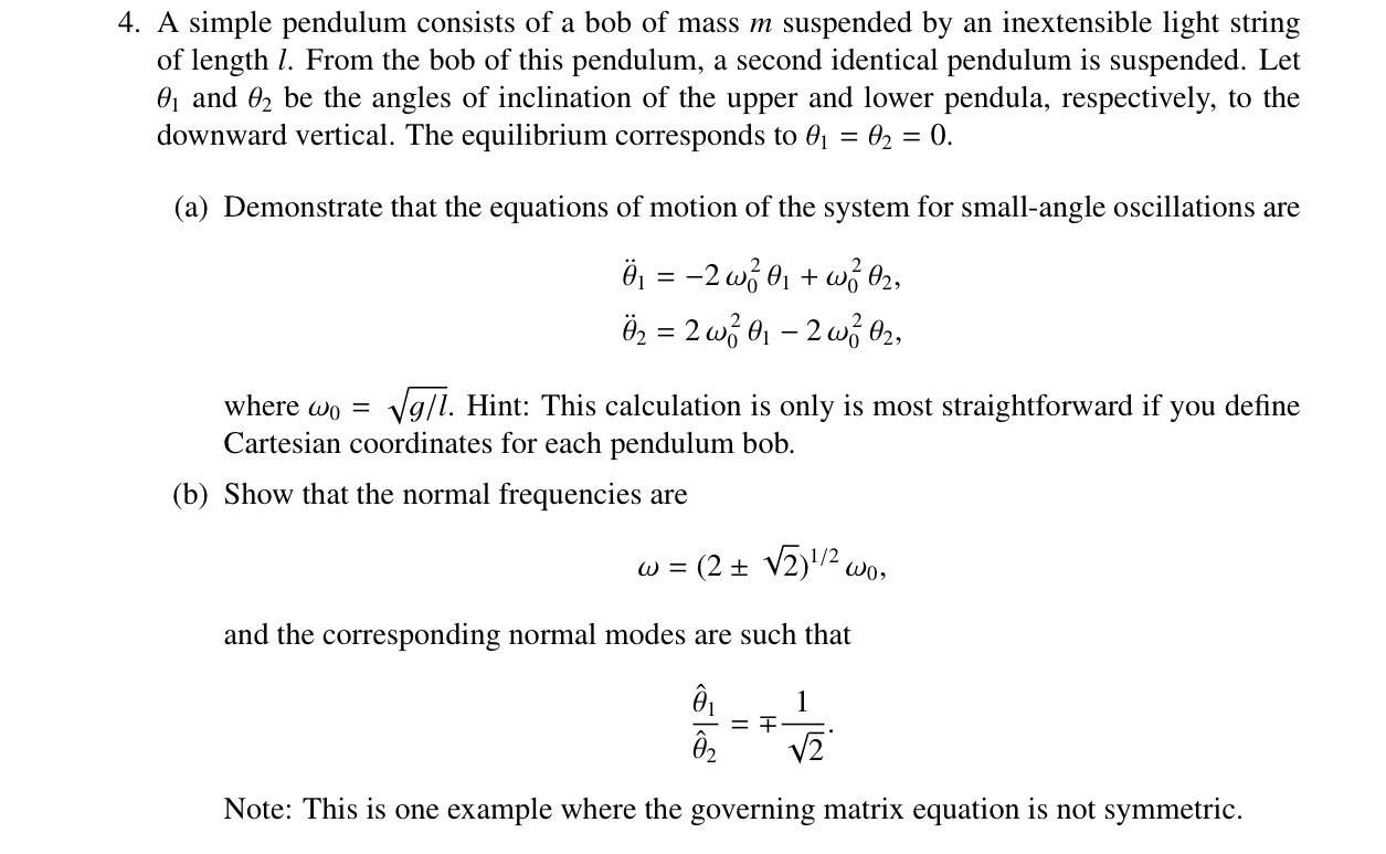 Solved 4 A Simple Pendulum Consists Of A Bob Of Mass M Chegg Com