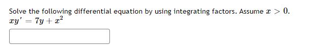 Solved Solve the following differential equation by using | Chegg.com