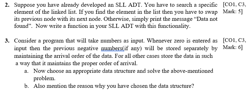 Solved 2. Suppose you have already developed an SLL ADT. You | Chegg.com