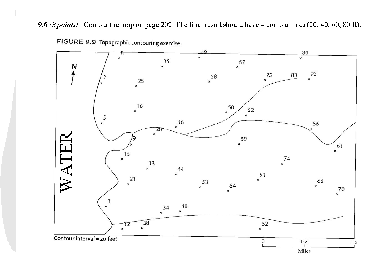Solved 9.6 (8 points) Contour the map on page 202. The final | Chegg.com