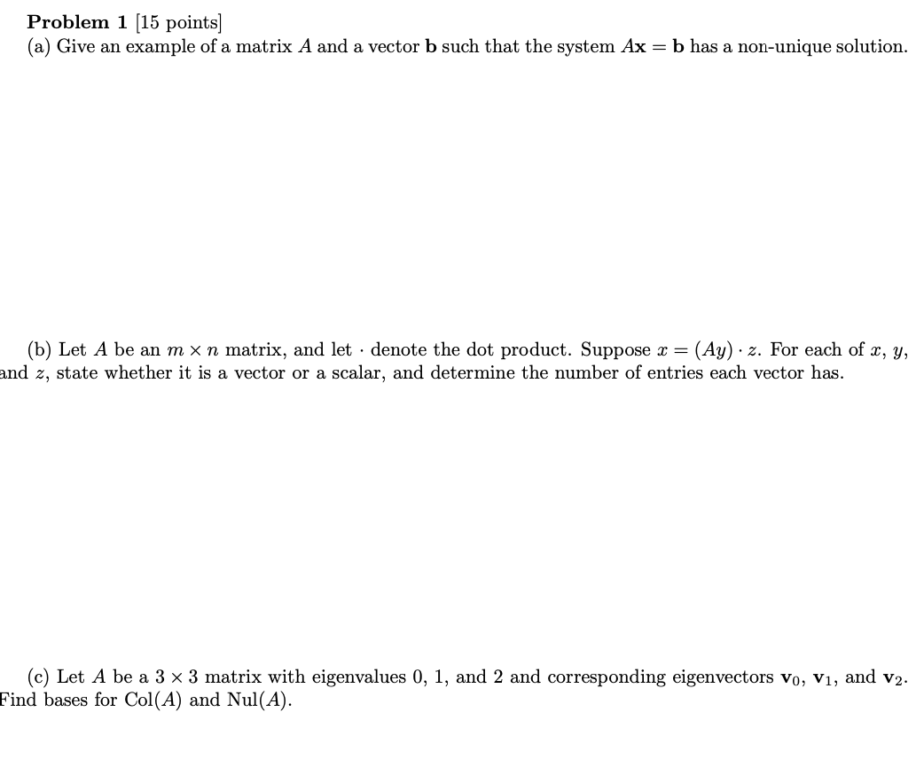 Solved Problem 1 [15 ﻿points](a) ﻿Give an ﻿example of ﻿a | Chegg.com