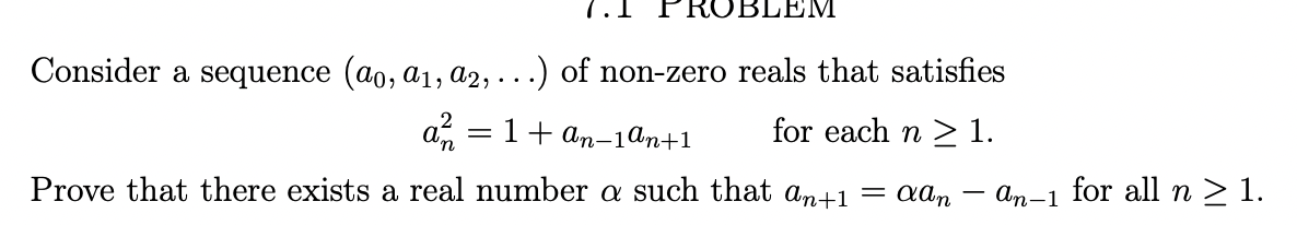 Solved 1.1 ﻿PROBLEMConsider a sequence (a0,a1,a2,dots) ﻿of | Chegg.com