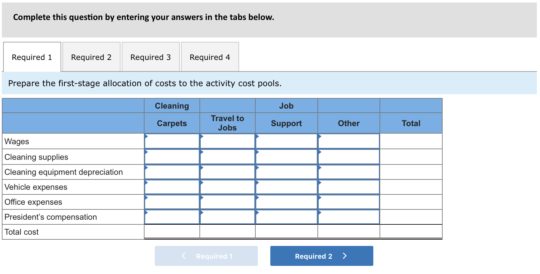 Solved Required: 1. Prepare the first-stage allocation | Chegg.com