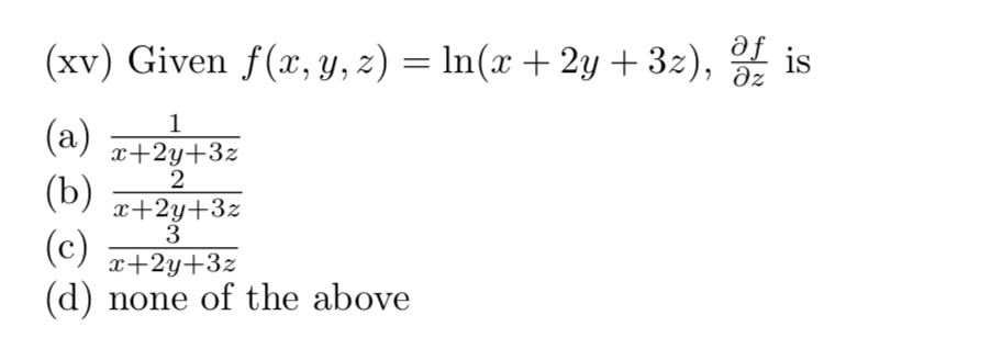 Solved Xv Given F X Y Z Ln X 2y 3z 3 Is 1 A