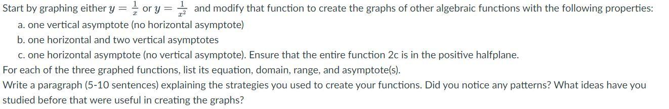 Solved Start by graphing either y=x1 or y=x21 and modify | Chegg.com