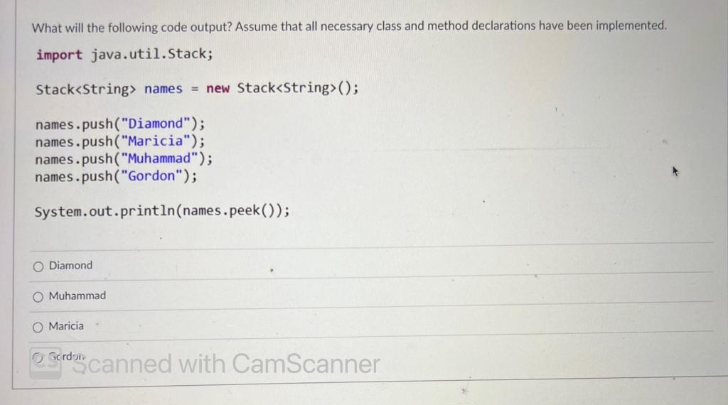 Solved What will the following code output? Assume that all | Chegg.com