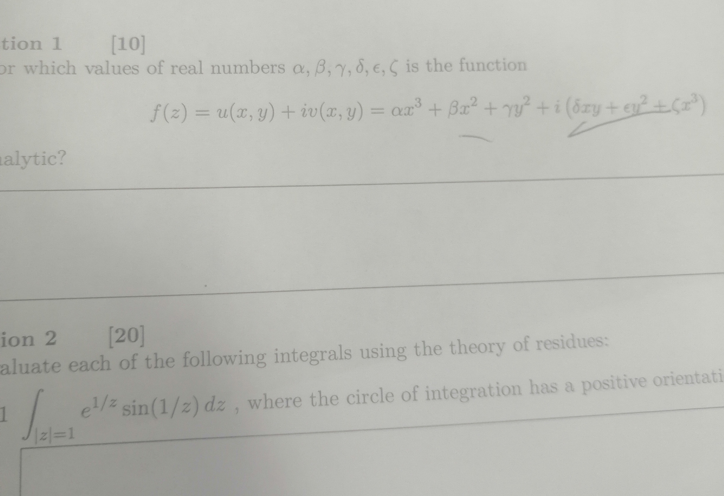 Solved Complex Analysis HelpQuestion 1. For Which Values Of | Chegg.com