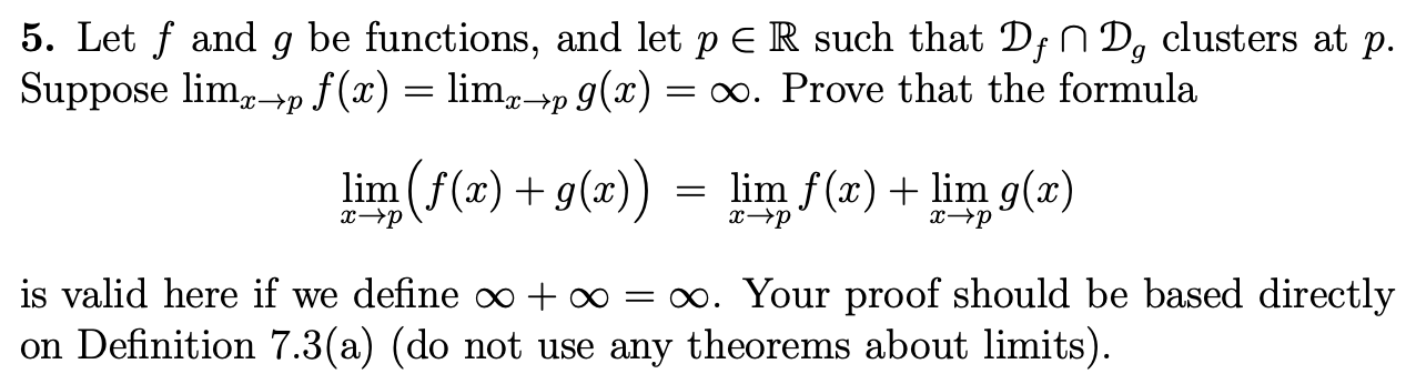 Solved 5. Let f and g be functions, and let pe R such that | Chegg.com