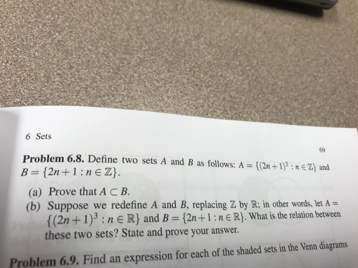 Solved Define Two Sets A And B As Follows: A = {(2n + 1)^2: | Chegg.com