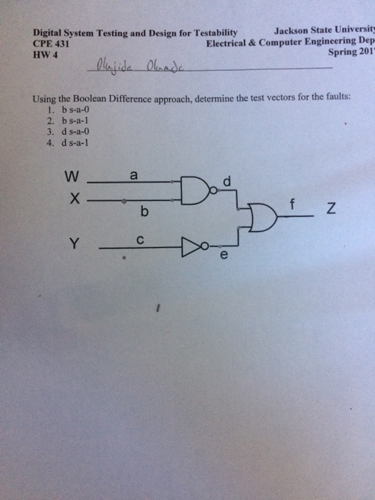 Solved Using the Boolean Difference approach, determine the | Chegg.com