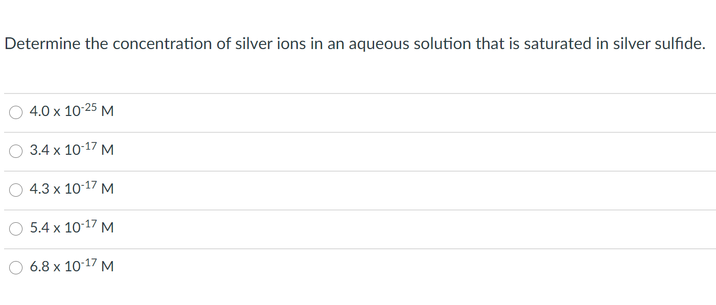 Solved Determine the concentration of silver ions in an | Chegg.com
