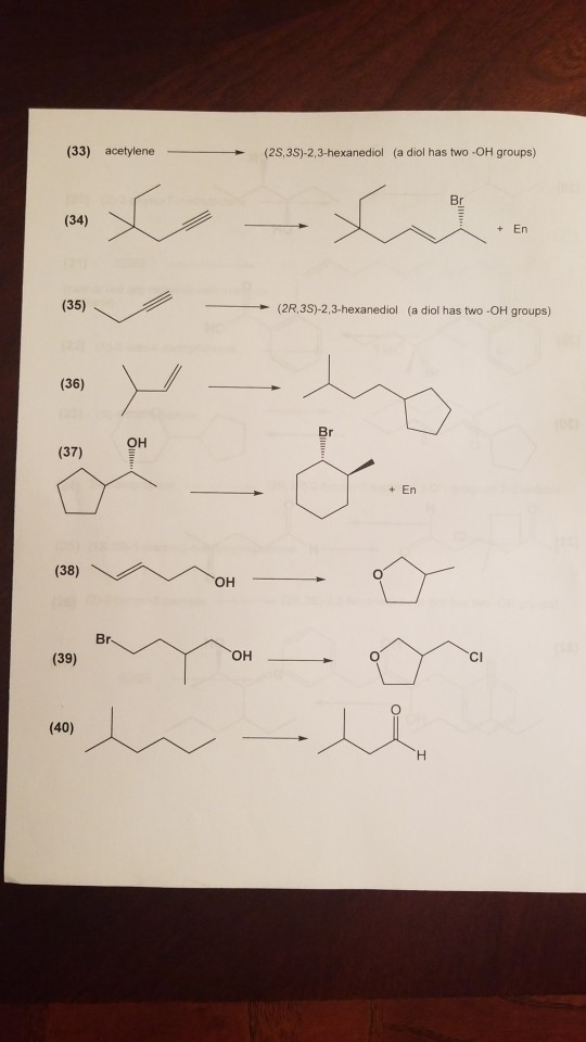 Solved 33 Acetylene 2s 3s 2 3 Hexanediol A Diol Has