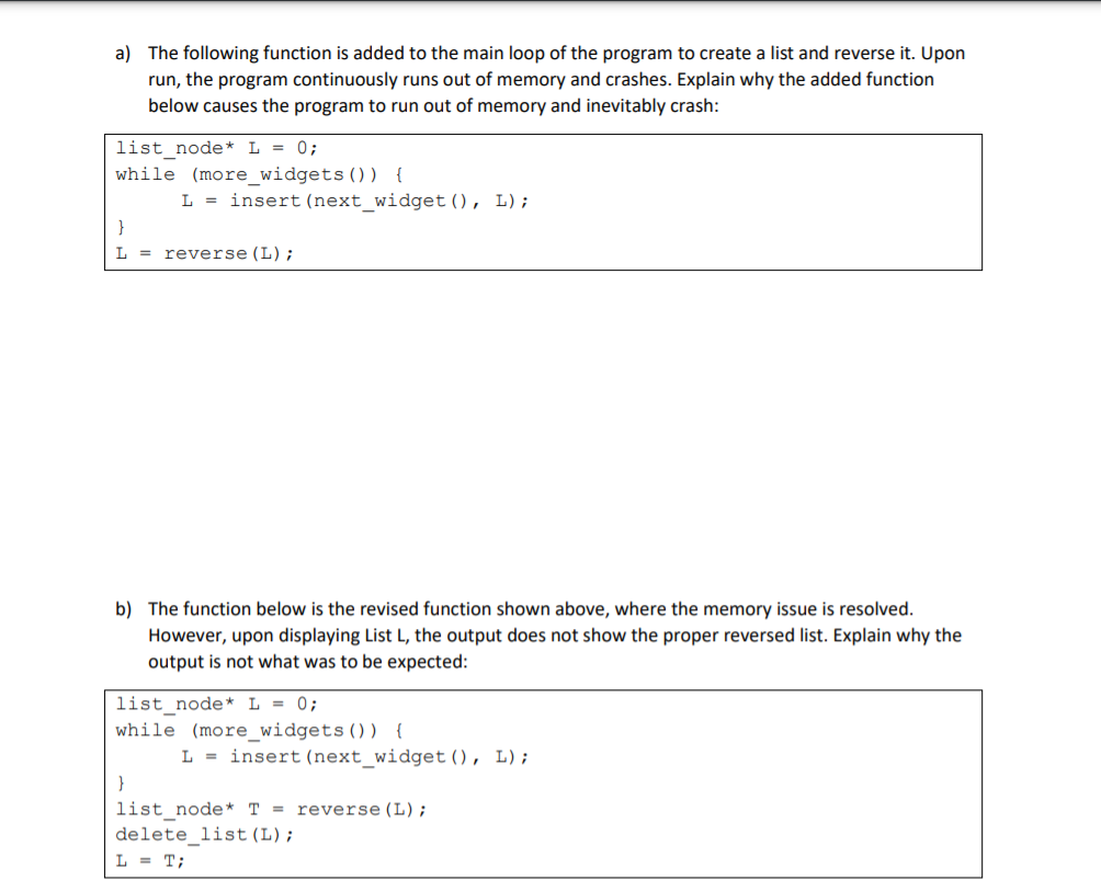 Solved The list manipulation library below has been written | Chegg.com
