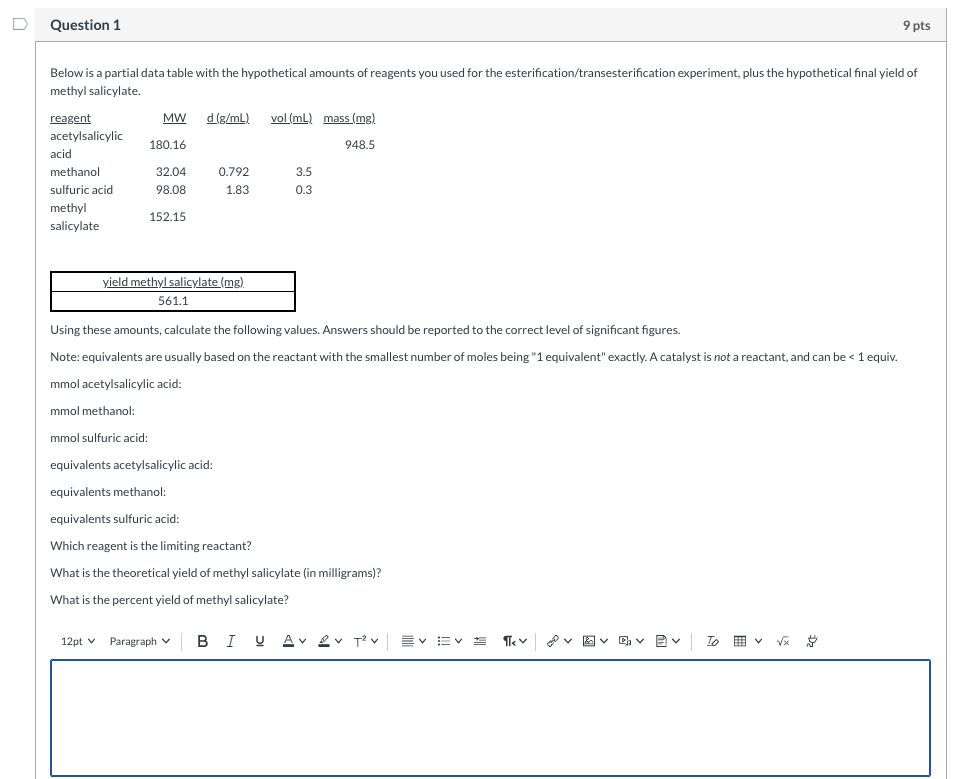 Solved D Question 1 9 pts Below is a partial data table with | Chegg.com