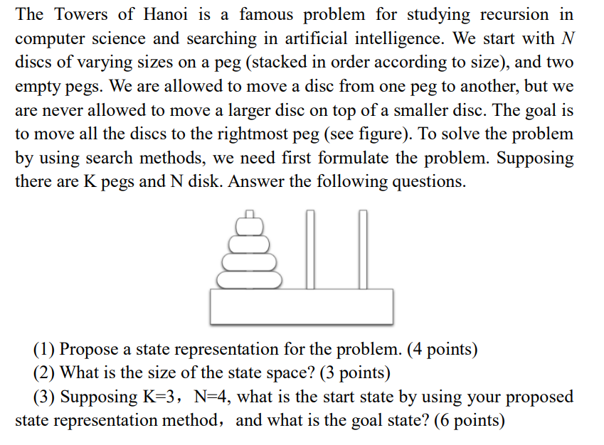 Solved The Towers of Hanoi is a famous problem for studying