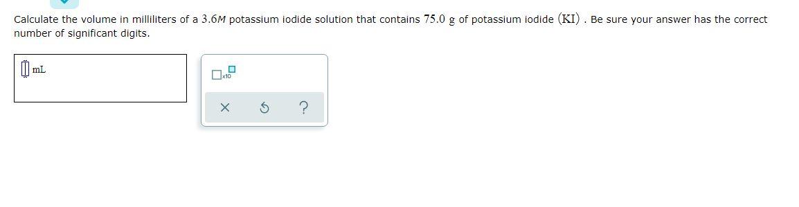 Solved Calculate the volume in milliliters of a 3.6M | Chegg.com