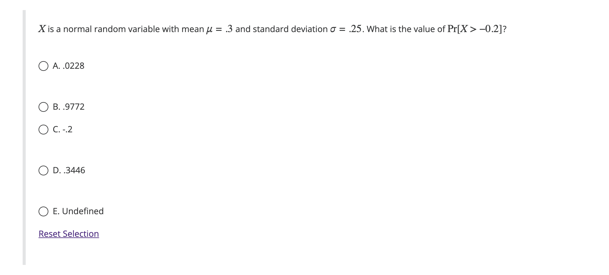 Solved 𝑋 is a normal random variable with mean 𝜇=.3 and | Chegg.com