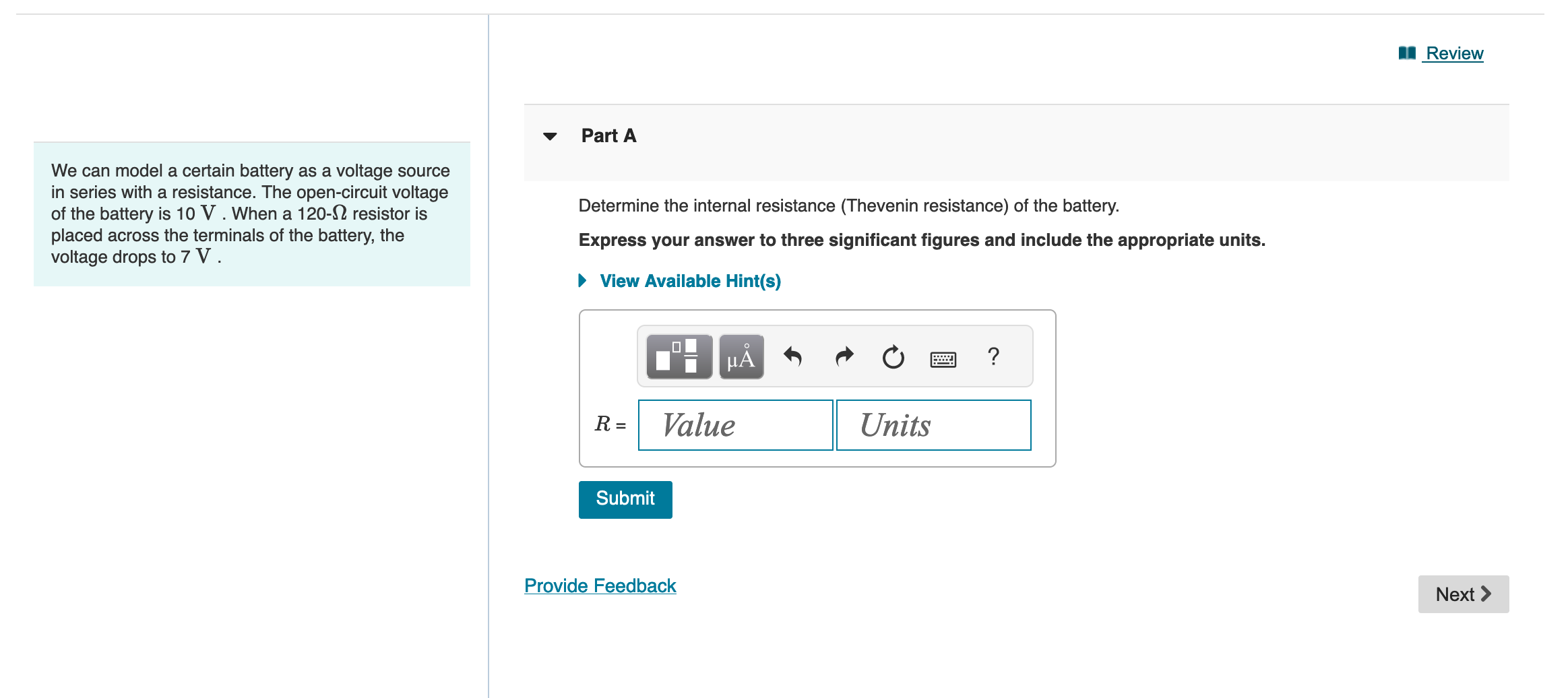 Solved We can model a certain battery as a voltage source in | Chegg.com