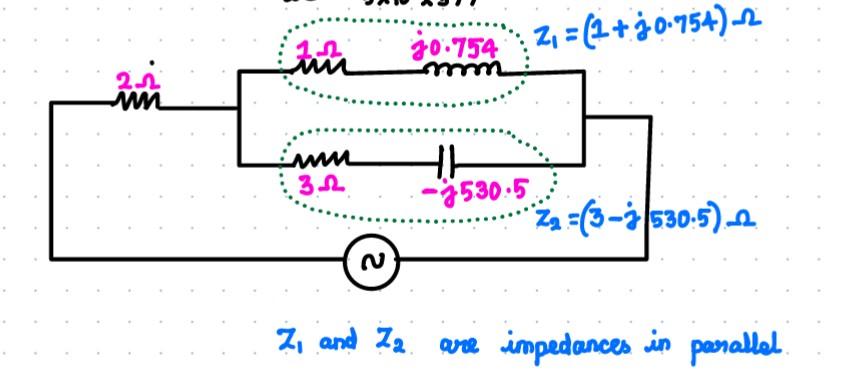 Find the parallel impedance for z1 and z2 and show | Chegg.com