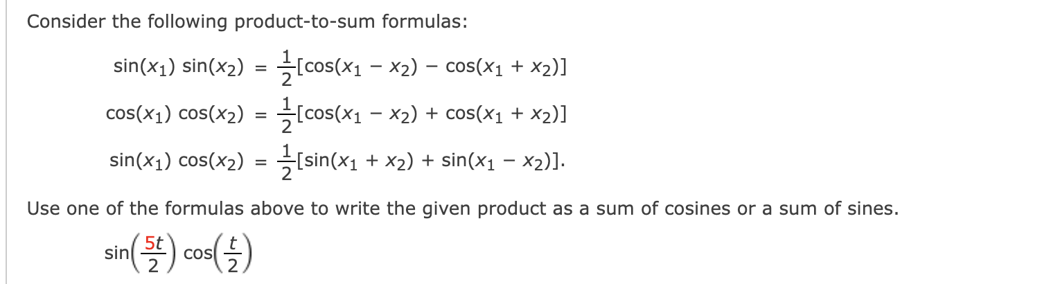 Solved Rewrite the product as a sum or difference. | Chegg.com