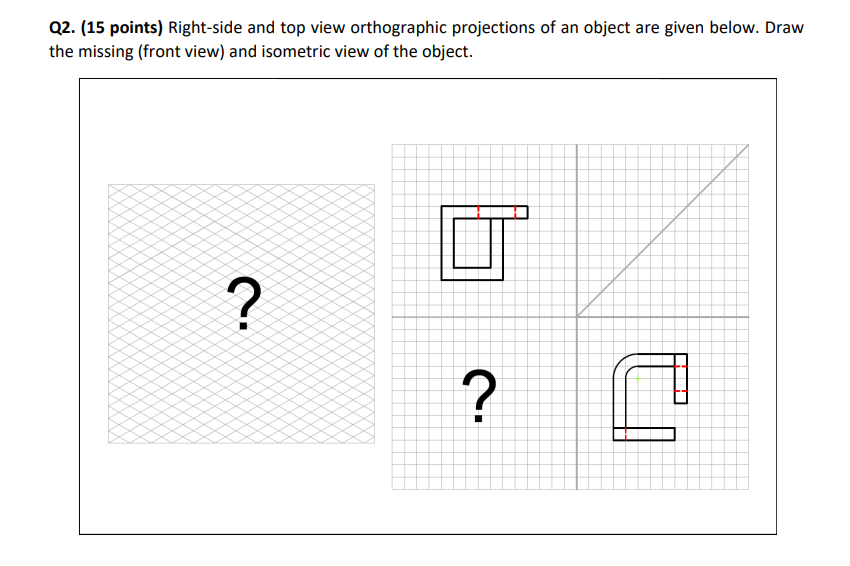 Solved Right-side and top view orthographic projections of | Chegg.com