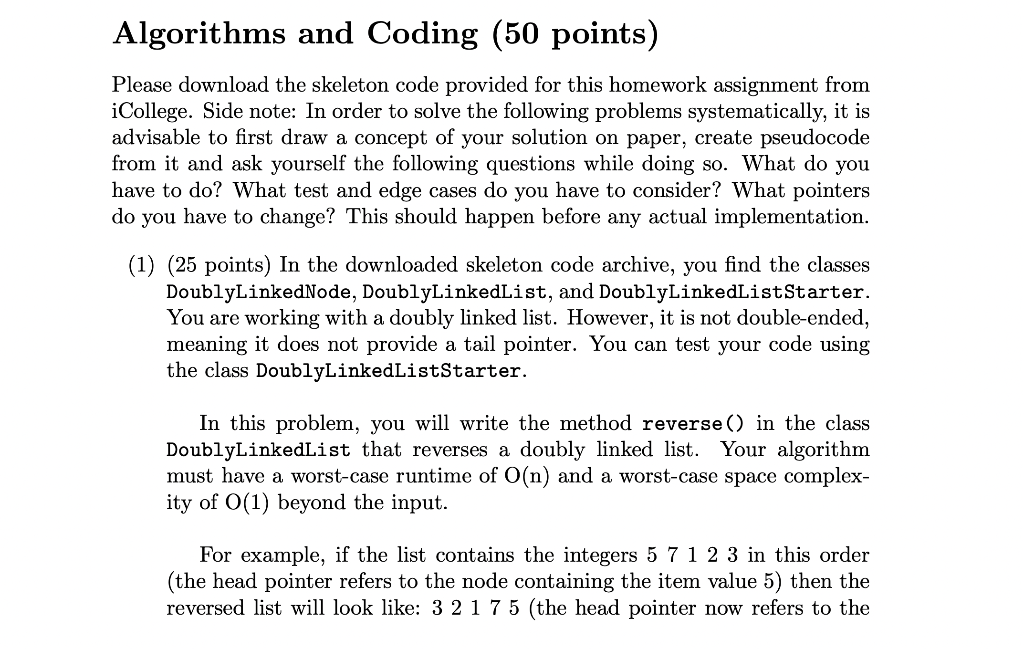 Algorithms and Coding ( 50 points) Please download | Chegg.com