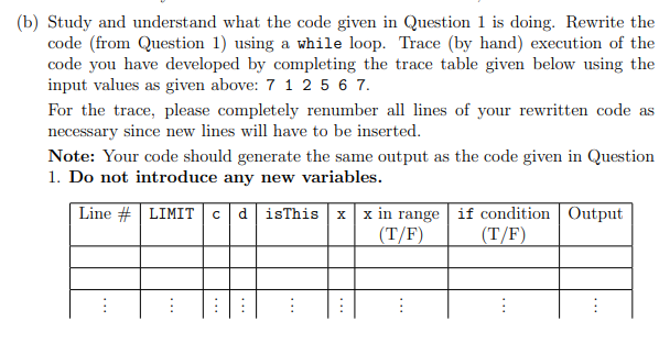 Solved Can someone help me create a tracing table for