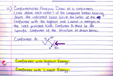 Solved 11) Conformational Analysis Draw all le conformers | Chegg.com
