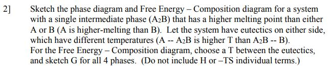 Solved 21 Sketch the phase diagram and Free Energy - | Chegg.com