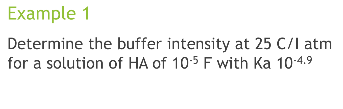 Solved Determine the buffer intensity at 25C/l atm for a | Chegg.com