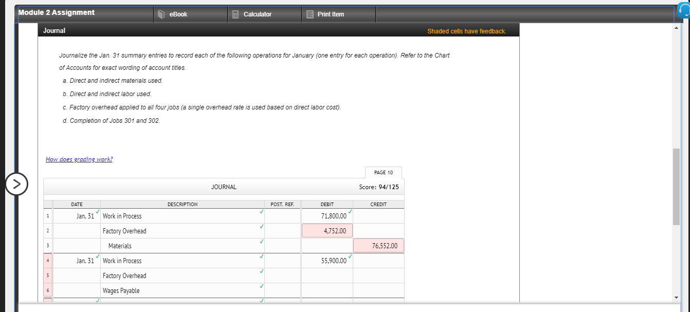 module assignment calculator