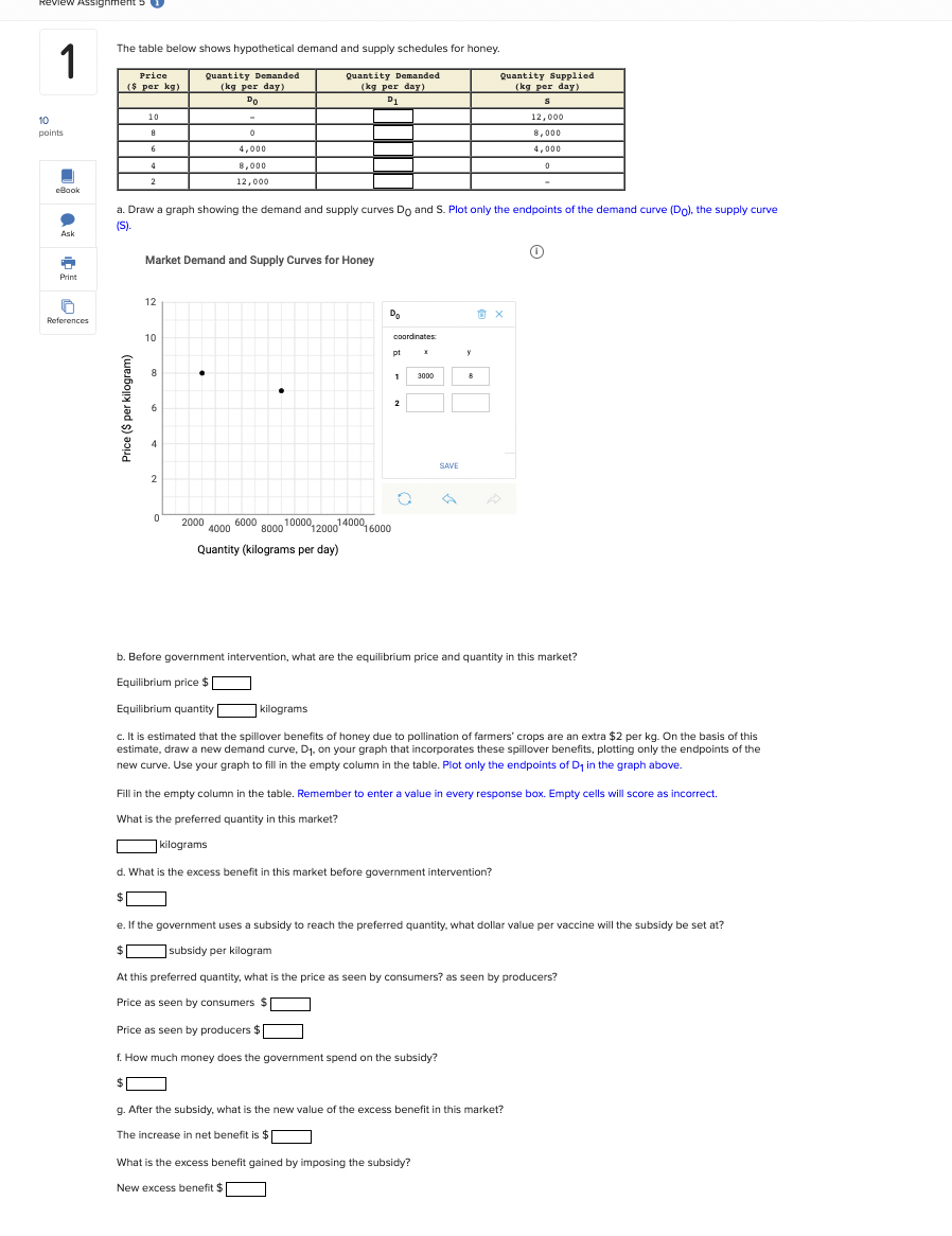 Solved The table below shows hypothetical demand and supply | Chegg.com