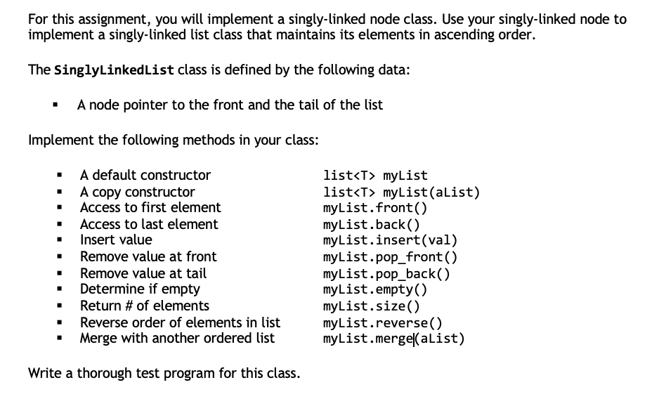 Solved For this assignment, you will implement a | Chegg.com