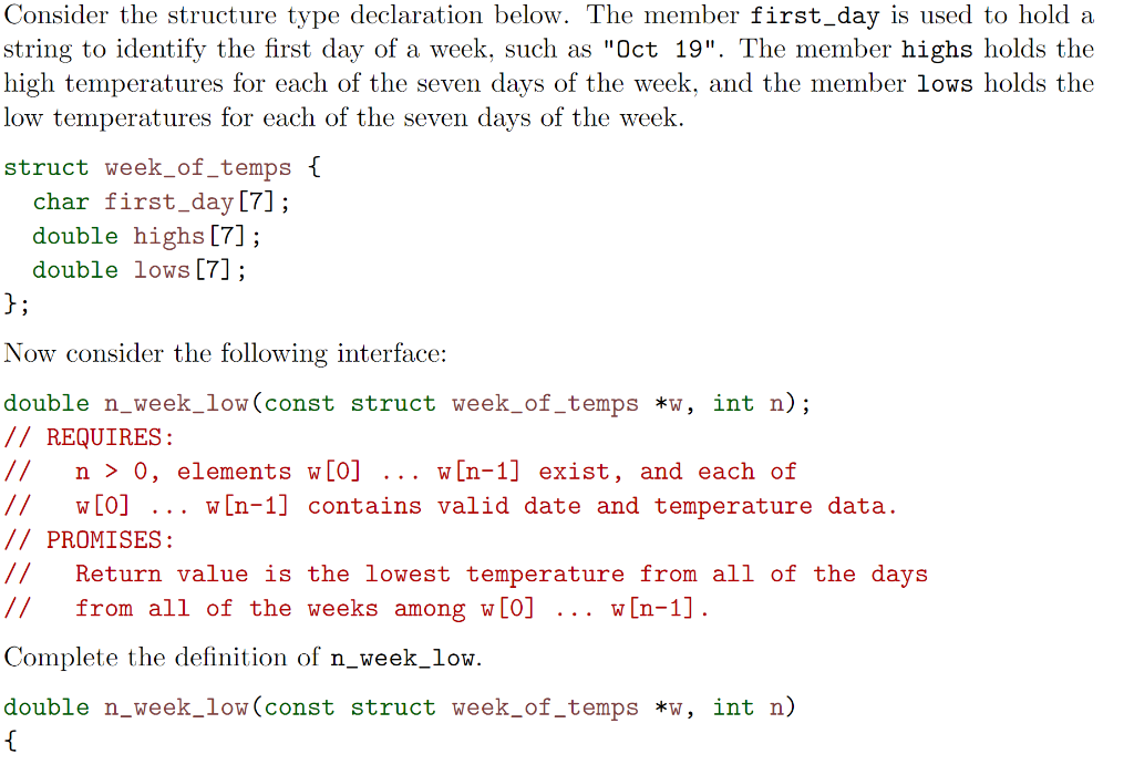 Solved Consider the structure type declaration below. The | Chegg.com