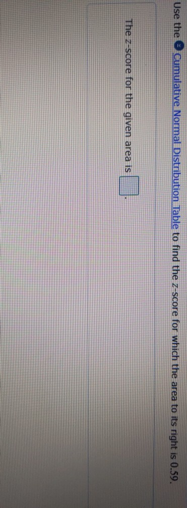 Solved Use the Cumulative Normal Distribution Table to find | Chegg.com
