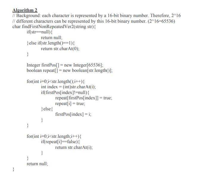 (Solved) : Would Like Write Program Find First Non Repeated Character ...