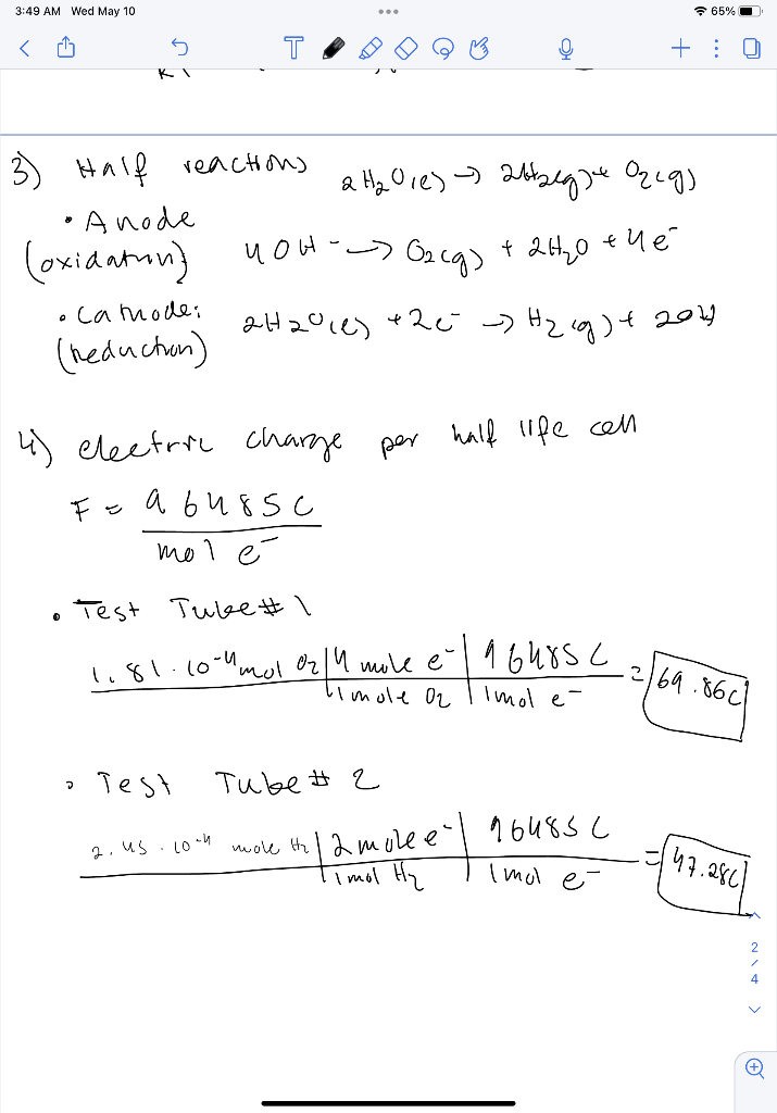 Not sure if I should be using the given electrolysis