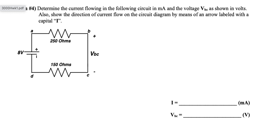 Solved 3000Hwk1.pdf a #) Determine the current flowing in | Chegg.com
