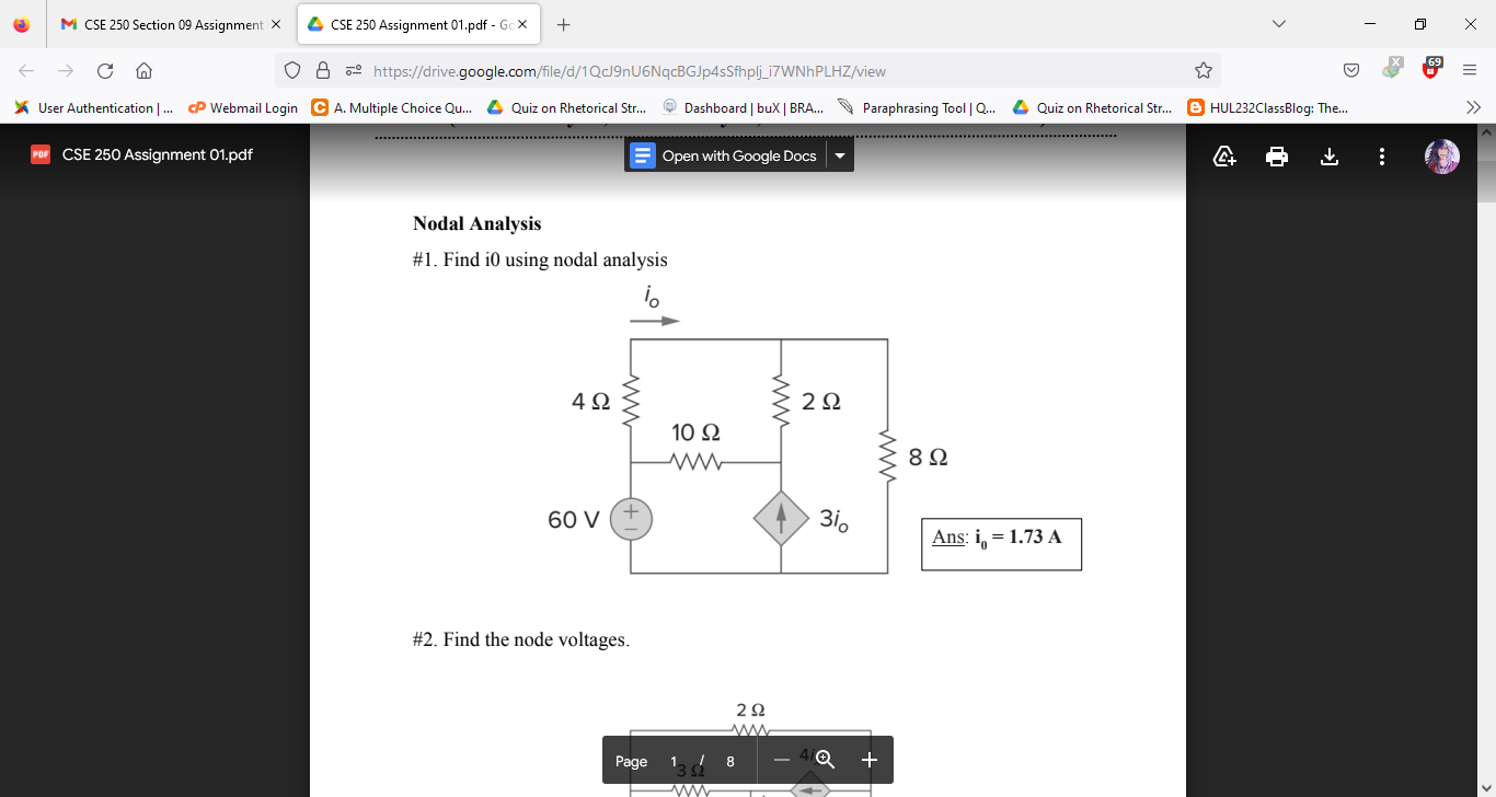 Solved Nodal Analysis 1 Find I0 Using Nodal Analysis 2