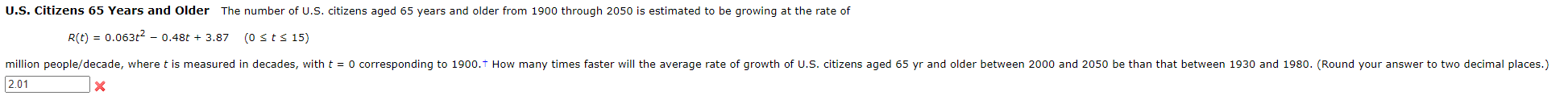Solved U.S. ﻿Citizens 65 ﻿Years and Older The number of U.S. | Chegg.com