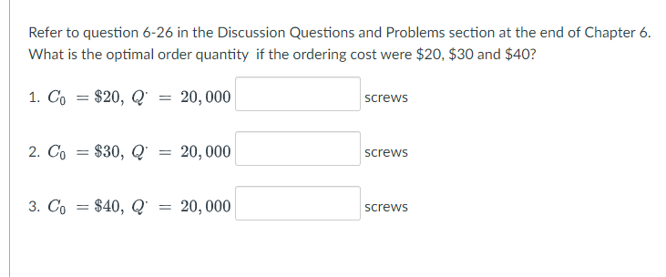 Solved Refer to question 6-26 ﻿in the Discussion Questions | Chegg.com