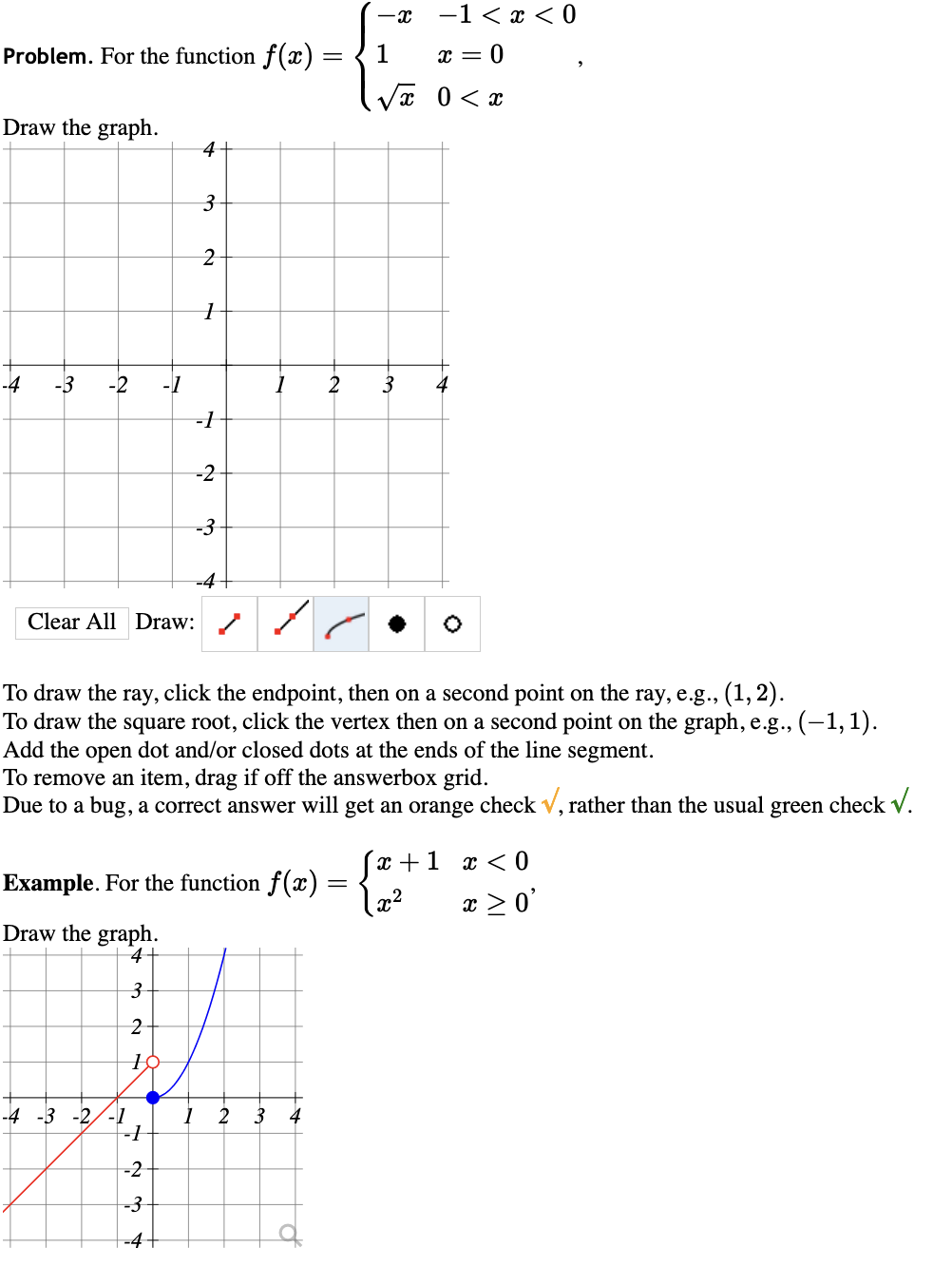 Solved Problem. For the function f(x)=⎩⎨⎧−x1x−1 | Chegg.com