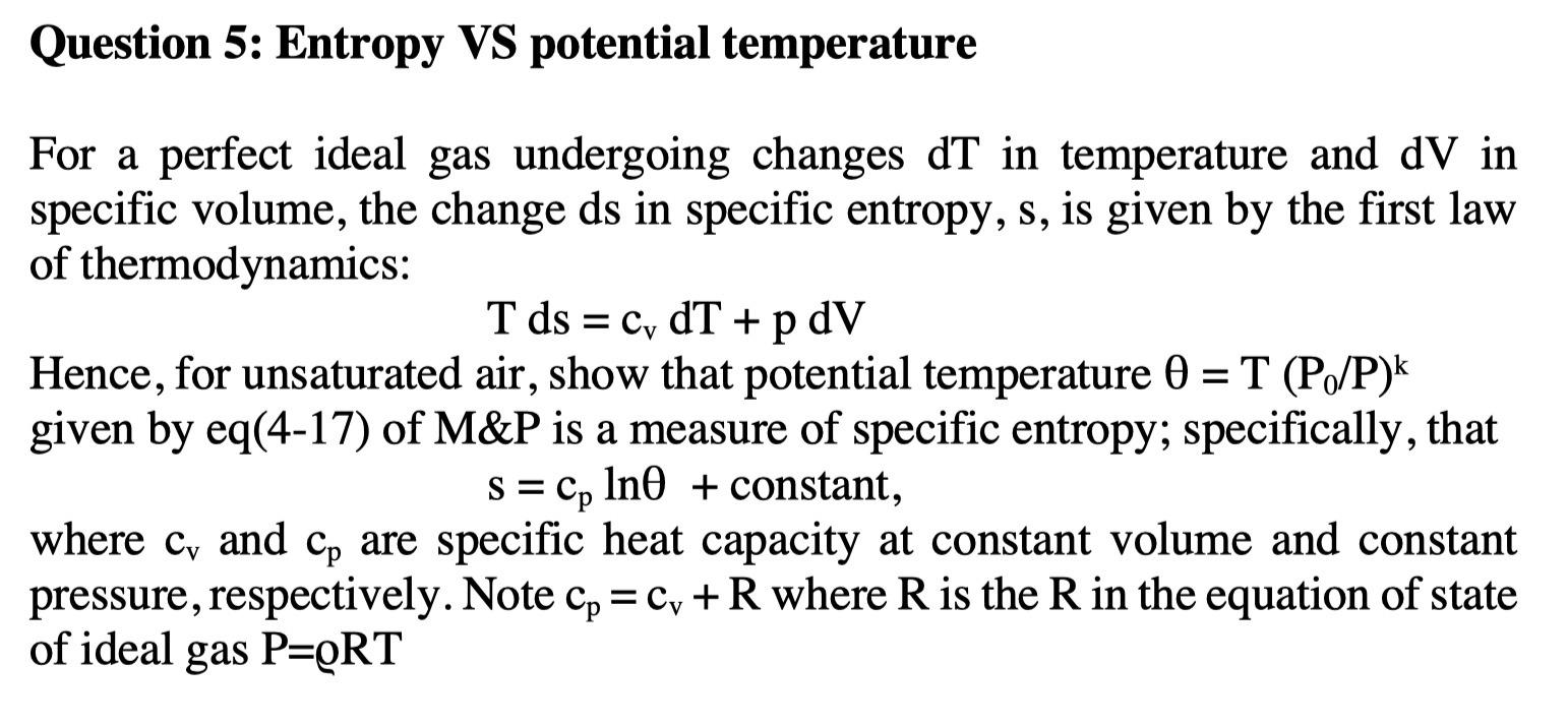 Solved For a perfect ideal gas undergoing changes dT in | Chegg.com